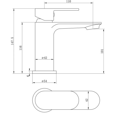 AJAX105597 Ajax Lymm Chrome Basin Mixer with Waste (4)
