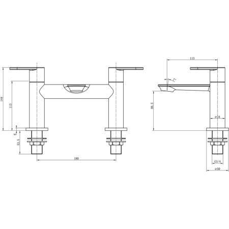 AJAX105760 Ajax Lymm Chrome Bath Filler (3)