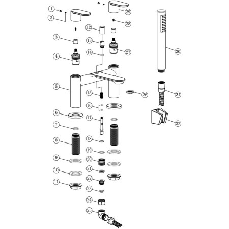 AJAX105761 Ajax Lymm Chrome Bath Shower Mixer (2)