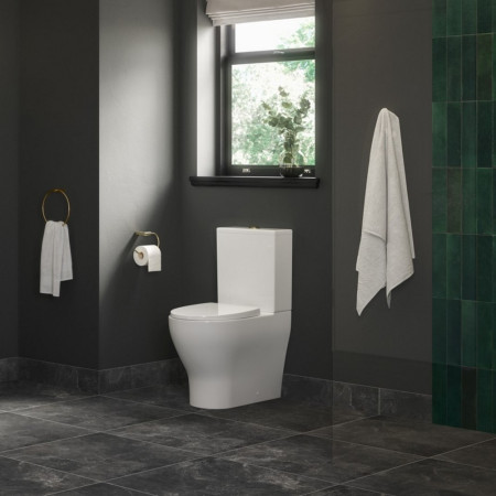 AJAX106140 Ajax Maltby Rimless Short Projection Close Coupled WC and Seat Lifestyle