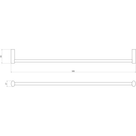 AJAX116318 Ajax Manton Black 600mm Single Towel Rail Dimensions