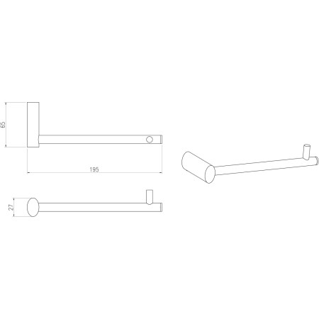 AJAX116314 Ajax Manton Chrome Toilet Roll Holder Dimensions