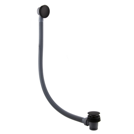 AJAX105799 Ajax Matt Black Click Clack Pop Up Bath Waste