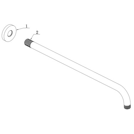 AJAX106788 Ajax Matt Black Round 335mm Wall Mounted Shower Arm (3)