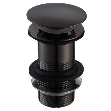 Ajax Matt Black Unslotted Mushroom Click Clack Basin Waste