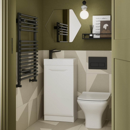 AJAX116289 Ajax Minnow 500mm Hexagonal Bathroom Mirror Lifestyle
