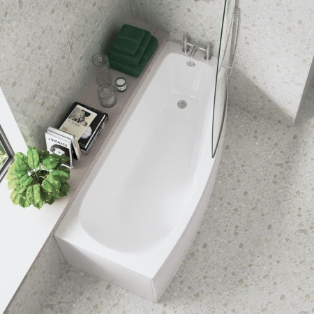 AJAX105659 Ajax Mumby 1700 x 740mm Single Ended Space Saving Left Handed Bath Top View