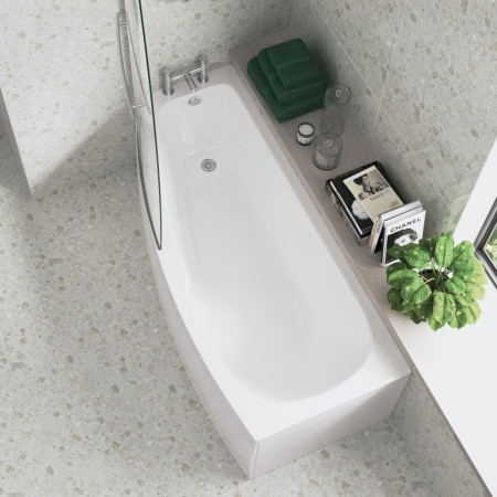 AJAX105660 Ajax Mumby 1700 x 740mm Single Ended Space Saving Right Handed Bath Top View