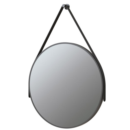 Ajax Navensby 600mm Rounded Matt Black Bathroom Mirror