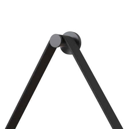 AJAX106271 Ajax Navensby 600mm Rounded Matt Black Bathroom Mirror Strap and Hook