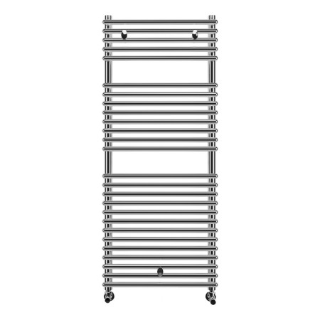 AJAX108539 Ajax Oaklands Chrome 1190 x 500mm Round Ladder Towel Warmer