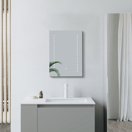 AJAX108106 Ajax Oakwood 700 x 500mm Rectangular Front Lit LED Bathroom Mirror Lifestyle