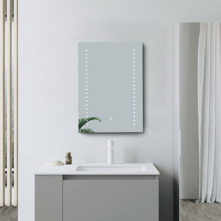 AJAX108107 Ajax Oakwood 800 x 600mm Rectangular Front Lit LED Bathroom Mirror Lifestyle