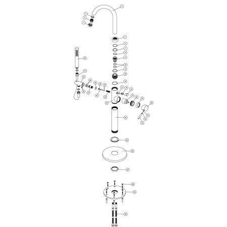 AJAX105805 Ajax Ouse Brushed Brass Floor Standing Bath Shower Mixer (3)