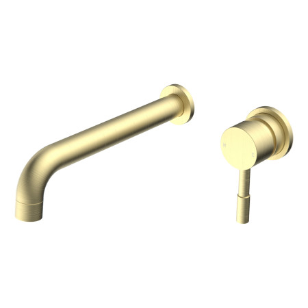 Ajax Ouse Brushed Brass Wall Mounted Basin Mixer with 220mm Spout