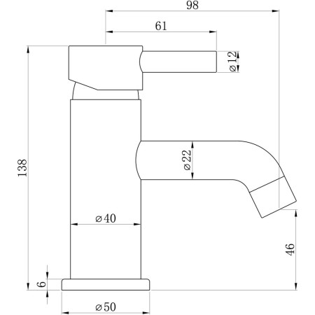 AJAX105786 Ajax Ouse Chrome Cloakroom Basin Mixer with Waste (4)