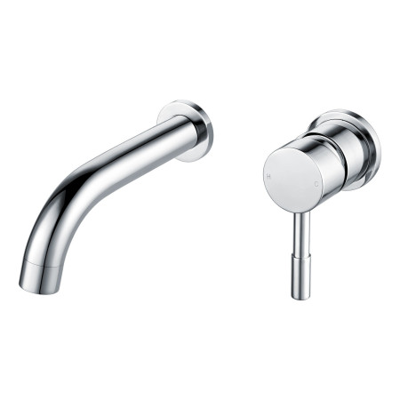 Ajax Ouse Chrome Wall Mounted Basin Mixer with 155mm Spout