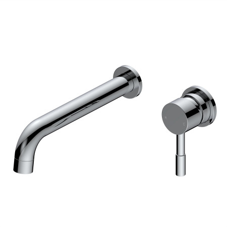Ajax Ouse Chrome Wall Mounted Basin Mixer with 220mm Spout
