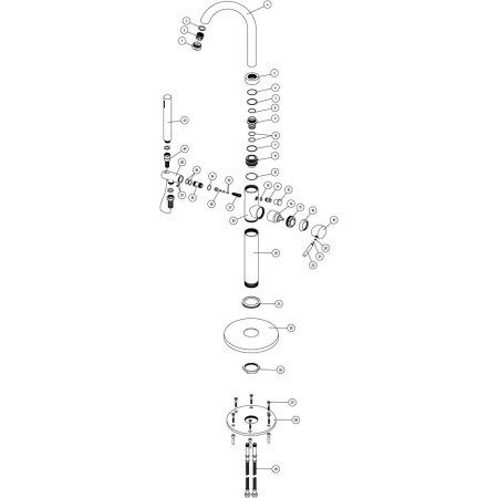 AJAX108985 Ajax Ouse Floor Standing Chrome Bath Shower Mixer Parts Diagram
