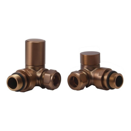 Ajax Patterned Brushed Bronze Corner Radiator Valves