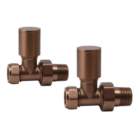 Ajax Patterned Brushed Bronze Straight Radiator Valves