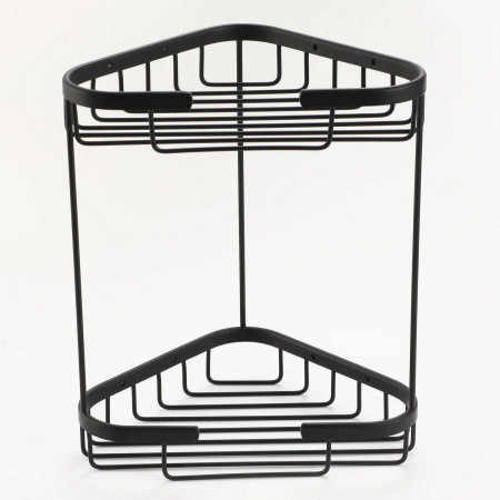 Ajax Redbourne Black Two Tier Corner Shower Basket