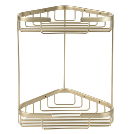 Ajax Redbourne Brushed Brass Two Tier Corner Shower Basket