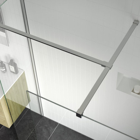 AJAX107515 Ajax Reni Chrome 8mm Clear Glass Wetroom Panel Stabilising Bars
