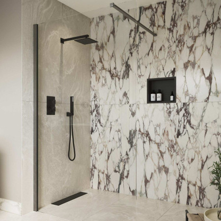 Ajax Reni Gunmetal 8mm Clear Glass 760mm Wetroom Panel