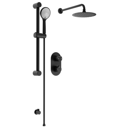 Ajax Round Black Two Outlet Concealed Shower Pack