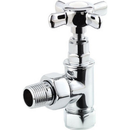 Ajax Round Chrome Angled Traditional Crosshead Radiator Valves