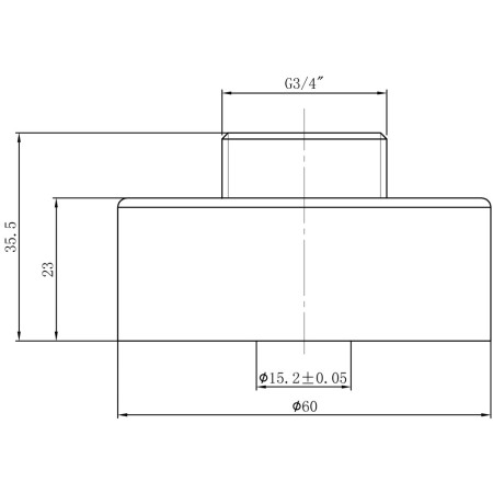 AJAX105877 Ajax Round Exposed Shower Valve Fast Fitting Kit Line Drawing