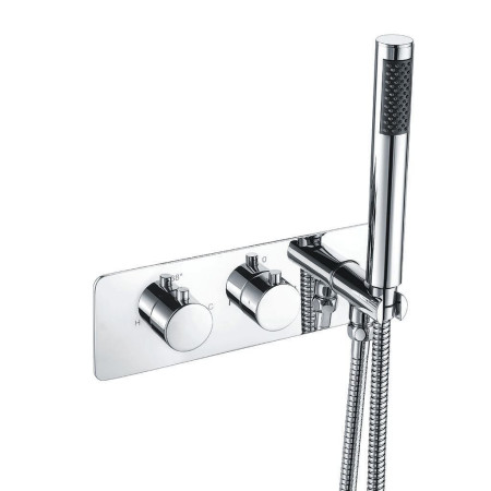 INTERNAL009 Ajax Round Handle Two Outlet Concealed Valve with Diverter and Handset Chrome