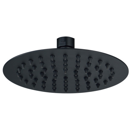 Ajax Round Matt Black 200mm Stainless Steel Showerhead