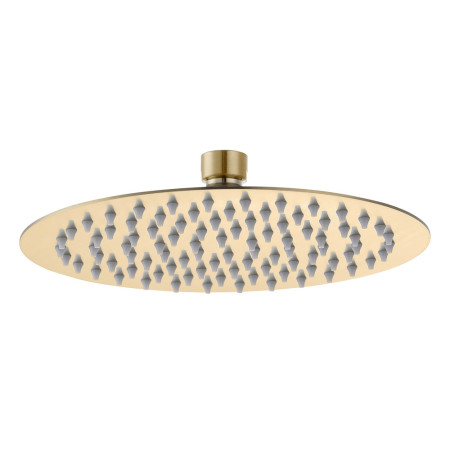 Ajax Rounded Brushed Brass 250mm Fixed Showerhead