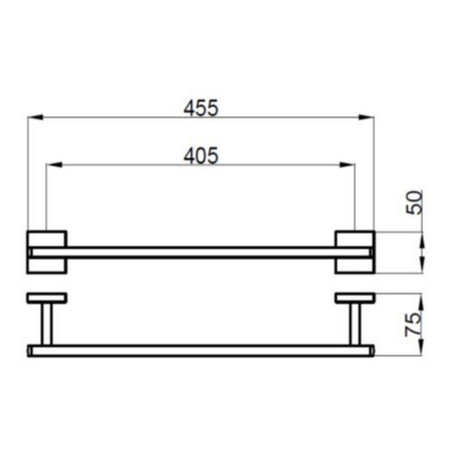 AJAX101688 Ajax Roxby Chrome 450mm Single Towel Rail Dimensions