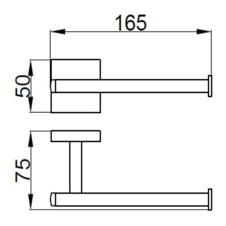 AJAX101690 Ajax Roxby Chrome Toilet Roll Holder Line Drawing