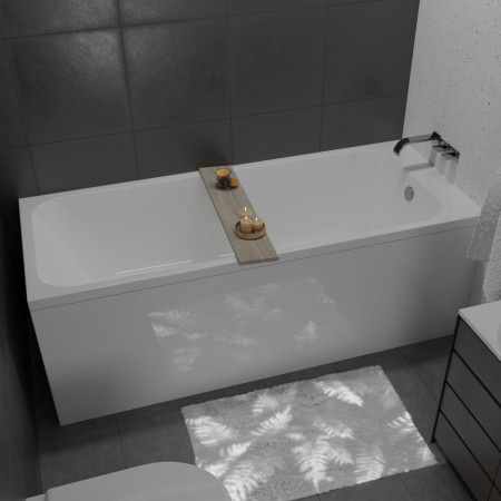 AJAX111371 Ajax Scampton 1700 x 700mm Round Thin Edge Single Ended Bath with Wall Mounted Tap