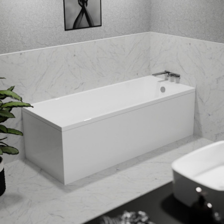 AJAX111370 Ajax Scampton 1700 x 700mm Square Thin Edge Single Ended Bath Lifestyle