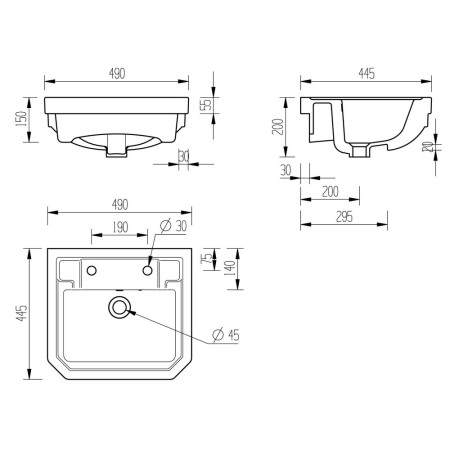 AJAX106133 Ajax Somerby 2TH Semi Recessed Basin (3)