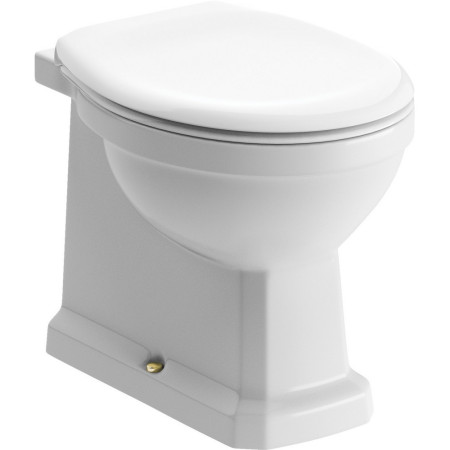 Ajax Somerby Back to Wall WC with White Ash Seat and Brushed Brass Fittings