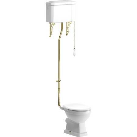 Ajax Somerby High Level Brushed Brass WC with Acrylic Seat