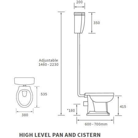 AJAX106871 Ajax Somerby High Level Brushed Brass WC with Acrylic Seat (2)