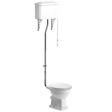 Ajax Somerby High Level Chrome WC with White Ash Seat