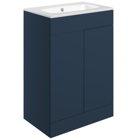Ajax Somercotes Matt Deep Blue Floor Standing 610mm Vanity Unit and 1TH Basin