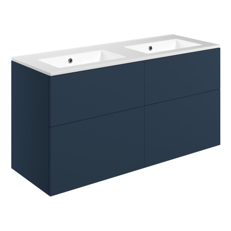 Ajax Somercotes Matt Deep Blue Wall Hung 1210mm Double Vanity Unit and 0TH Basin