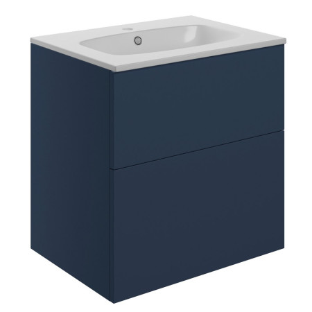 Ajax Somercotes Matt Deep Blue Wall Hung 610mm Vanity Unit and 1TH Basin