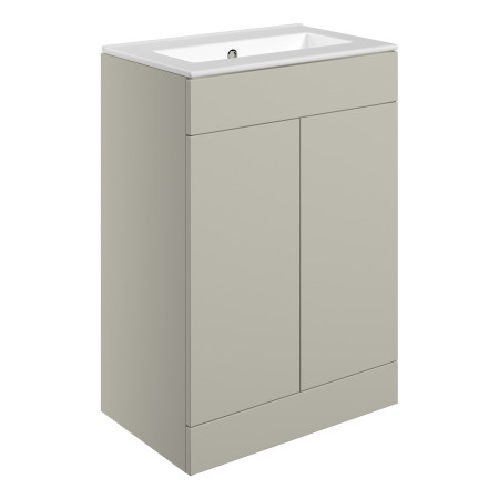 Ajax Somercotes Matt Latte Floor Standing 610mm Vanity Unit and 0TH Basin