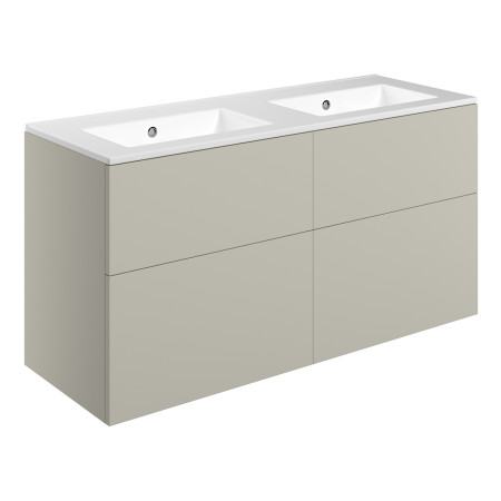 Ajax Somercotes Matt Latte Wall Hung 1210mm Double Vanity Unit and 0TH Basin