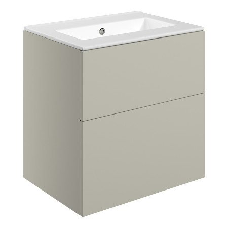 Ajax Somercotes Matt Latte Wall Hung 610mm Vanity Unit and 0TH Basin